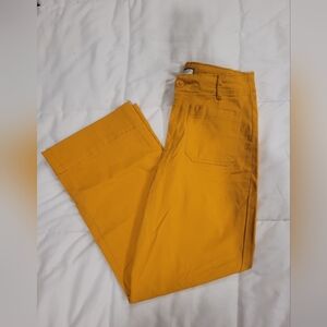Yellow wide leg stretch pants